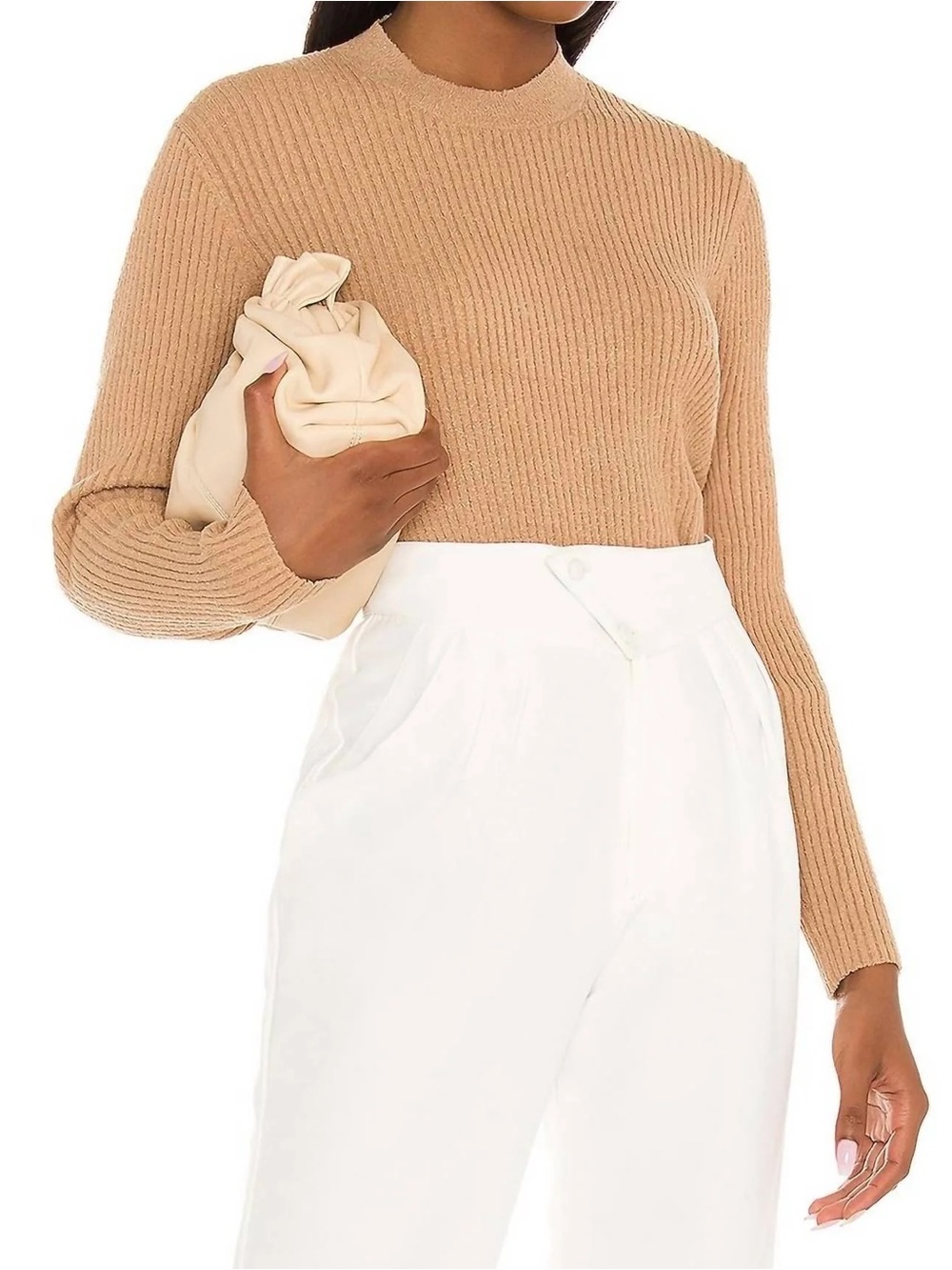 Prescott Open-Back Twist Ribbed Sweater - Camel - Picture 6 of 11